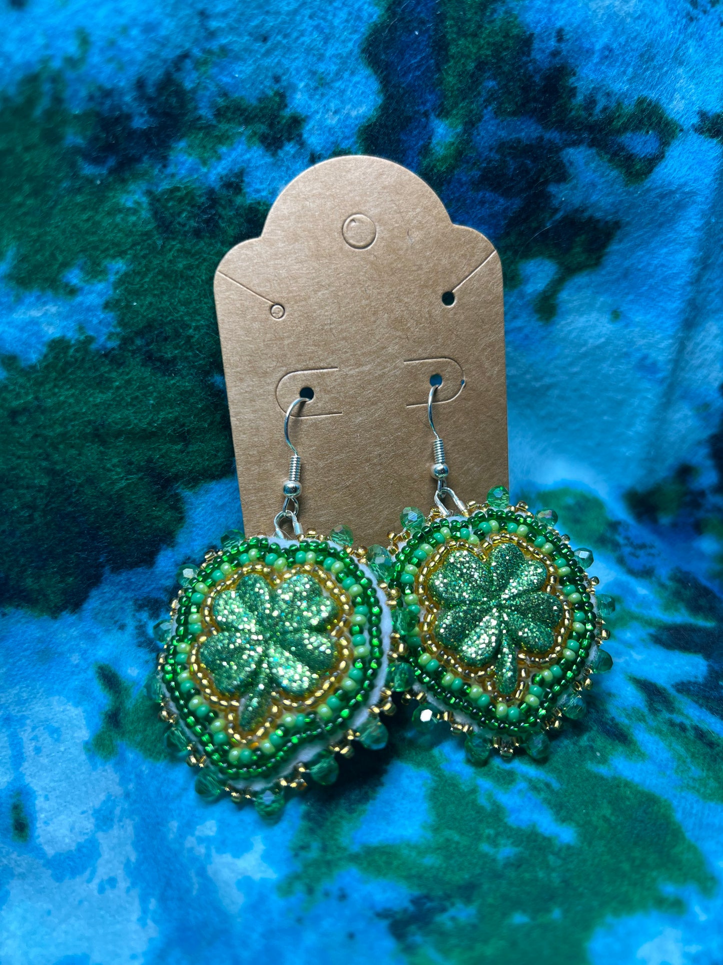 mini shamrock earrings glitter