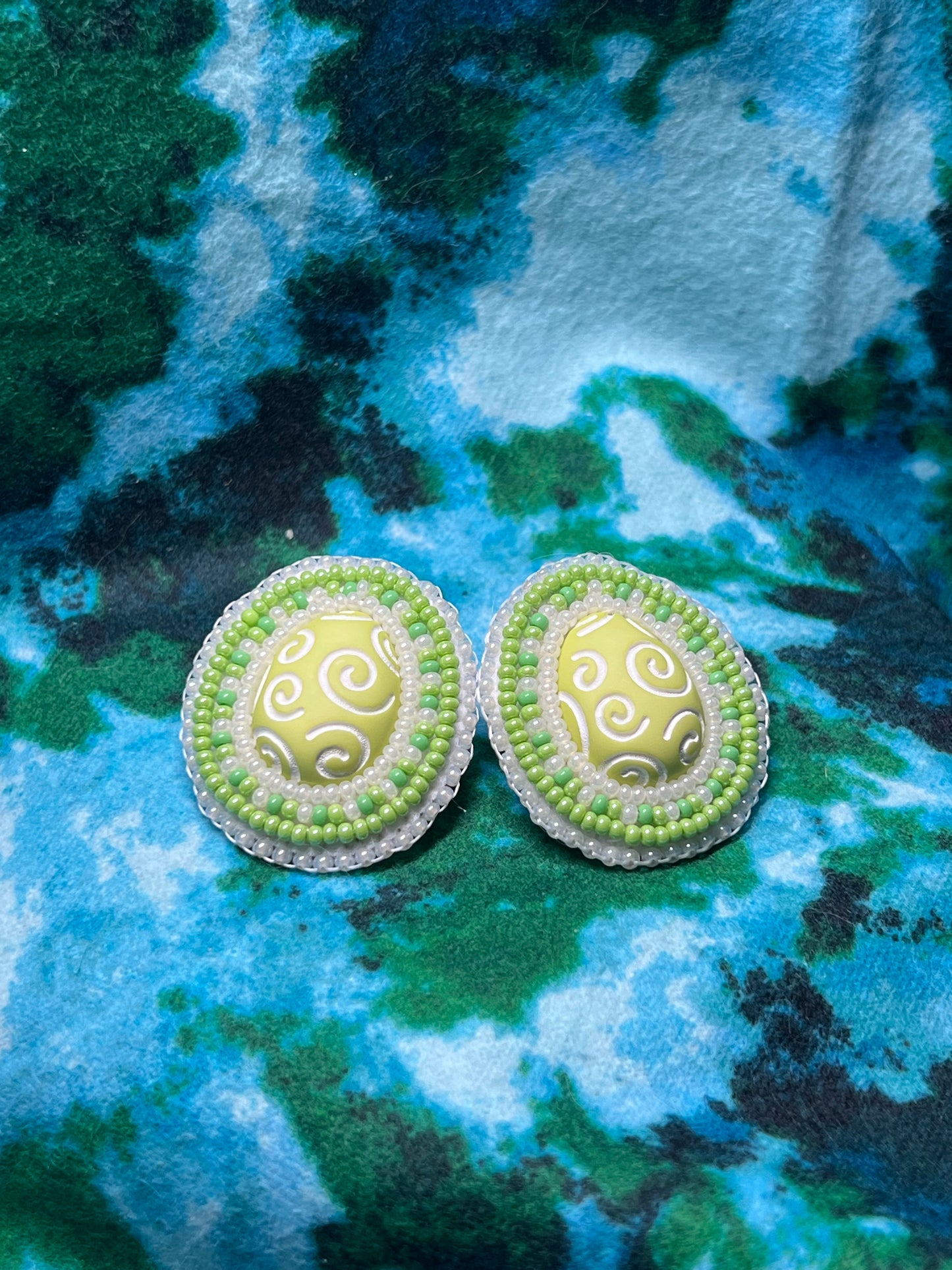 Green Easter Egg Earrings