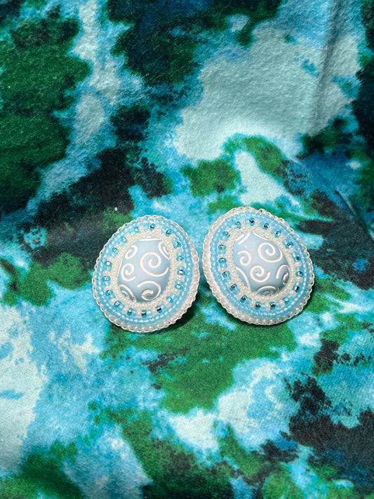 Blue Easter Egg Earrings