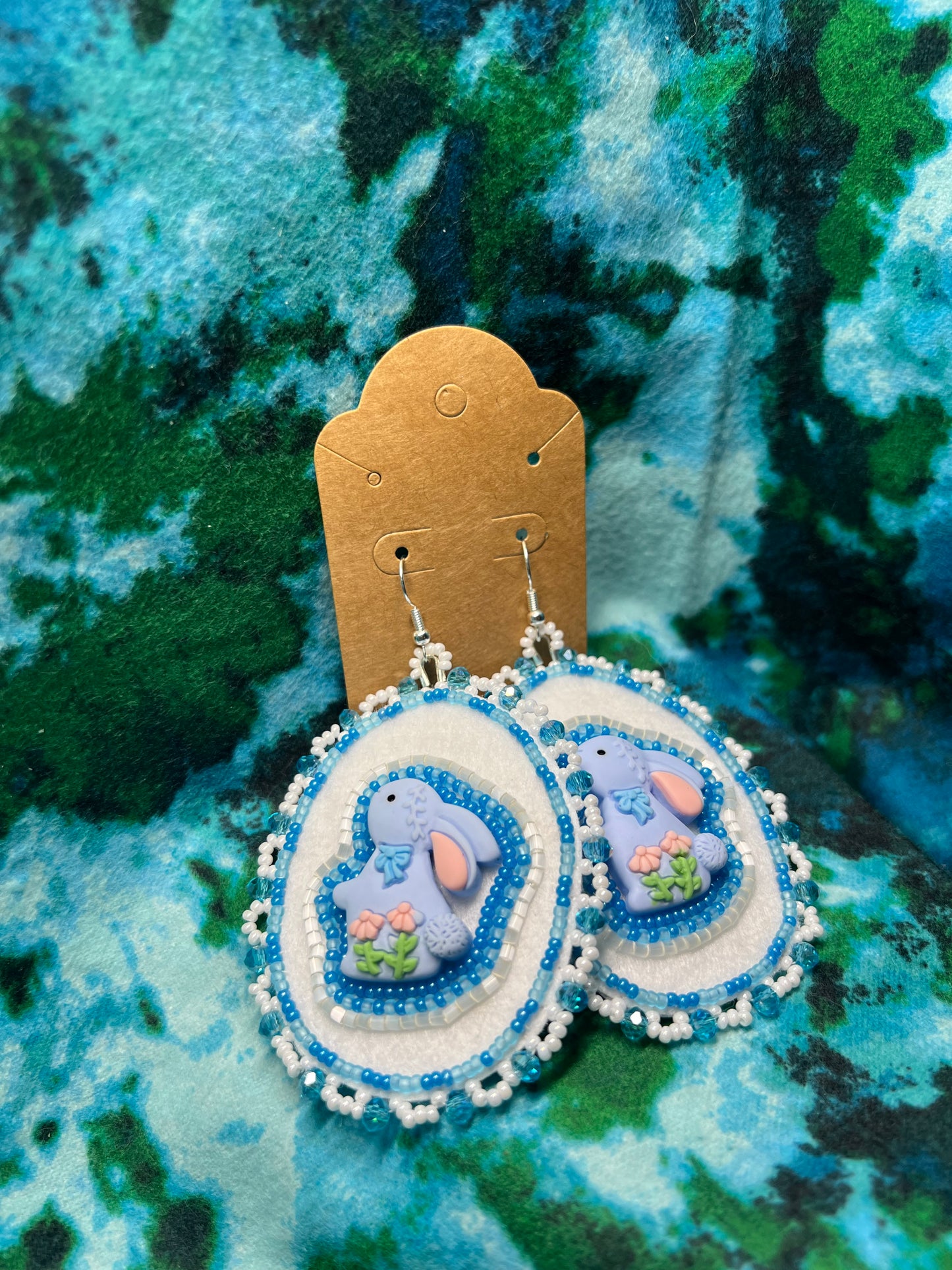 Blue Easter Bunny Earrings
