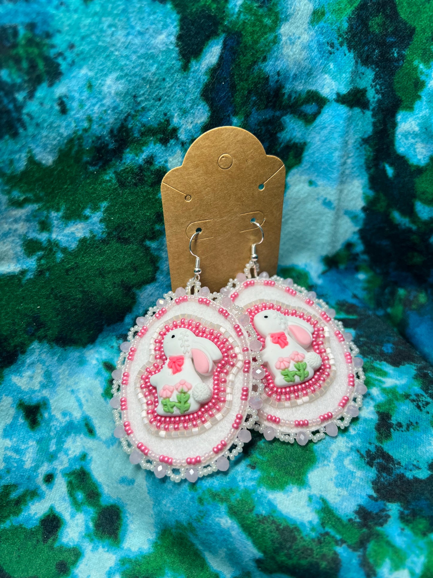 Pink Easter Bunny Earrings