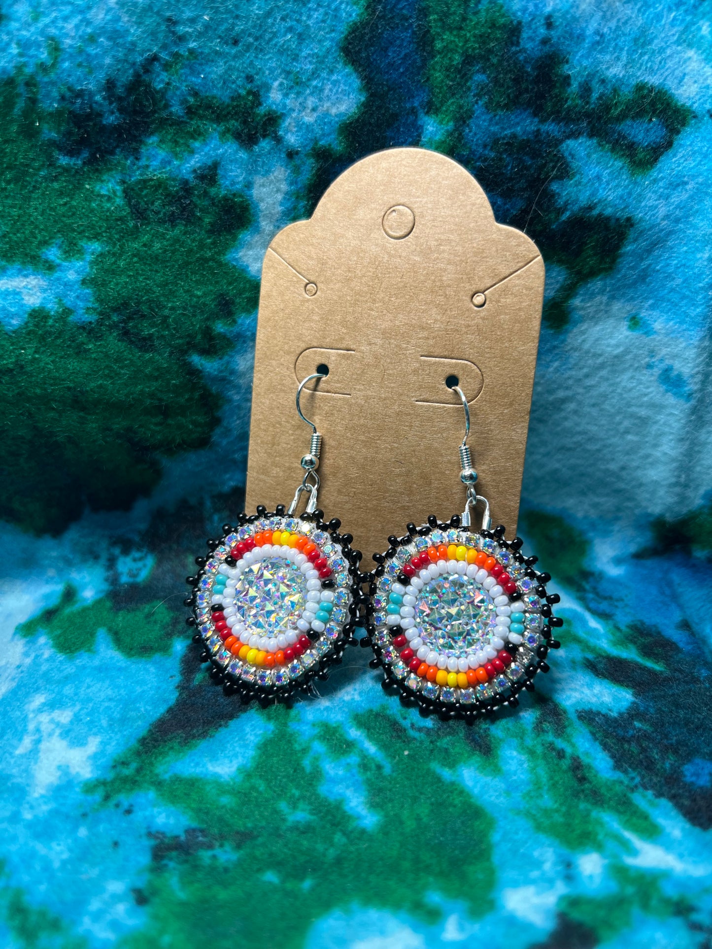 mini fire color earrings-silver