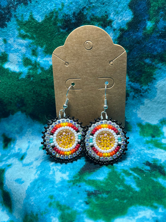 mini fire color earrings-orange