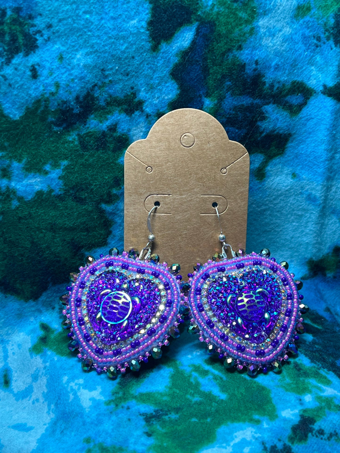 Turtle resin earring-Purple