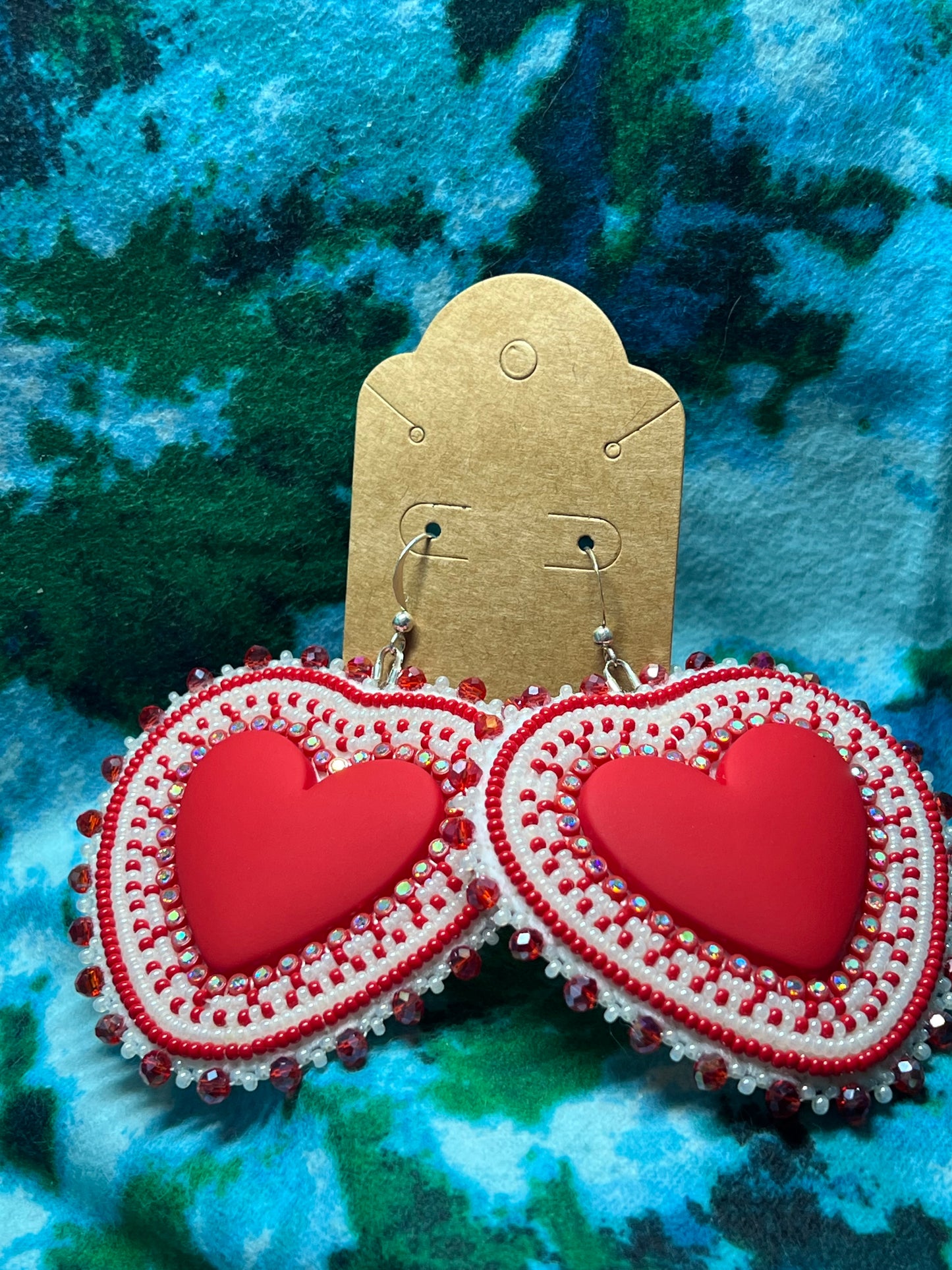Red heart earrings