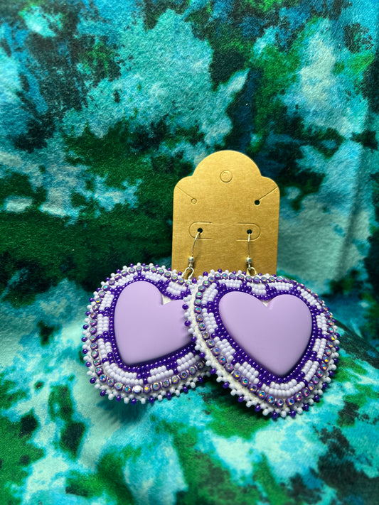 Purple Heart earrings