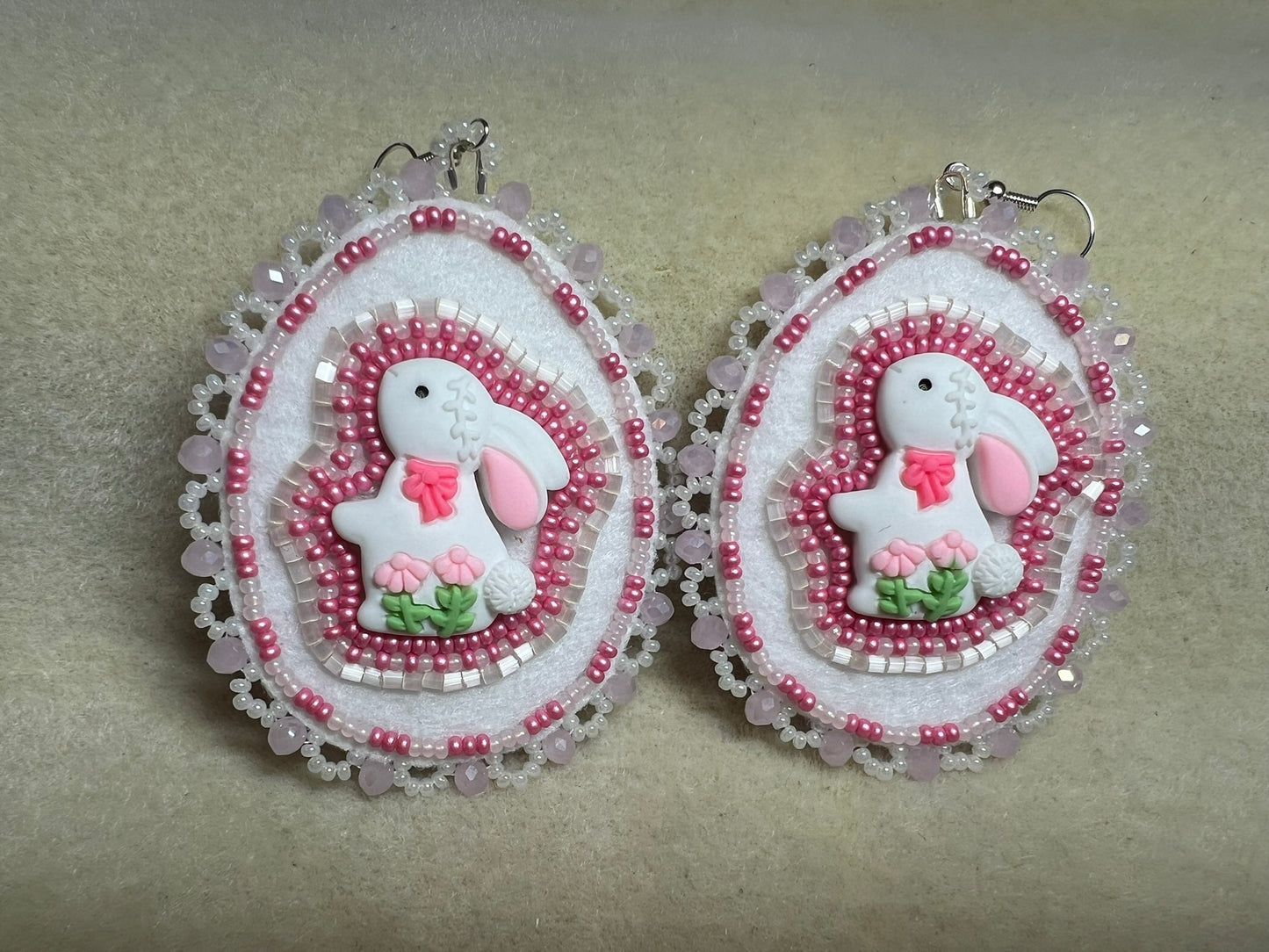 Pink Easter Bunny Earrings