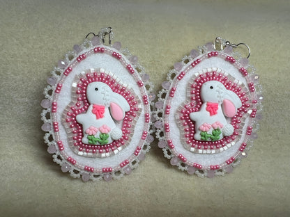 Pink Easter Bunny Earrings