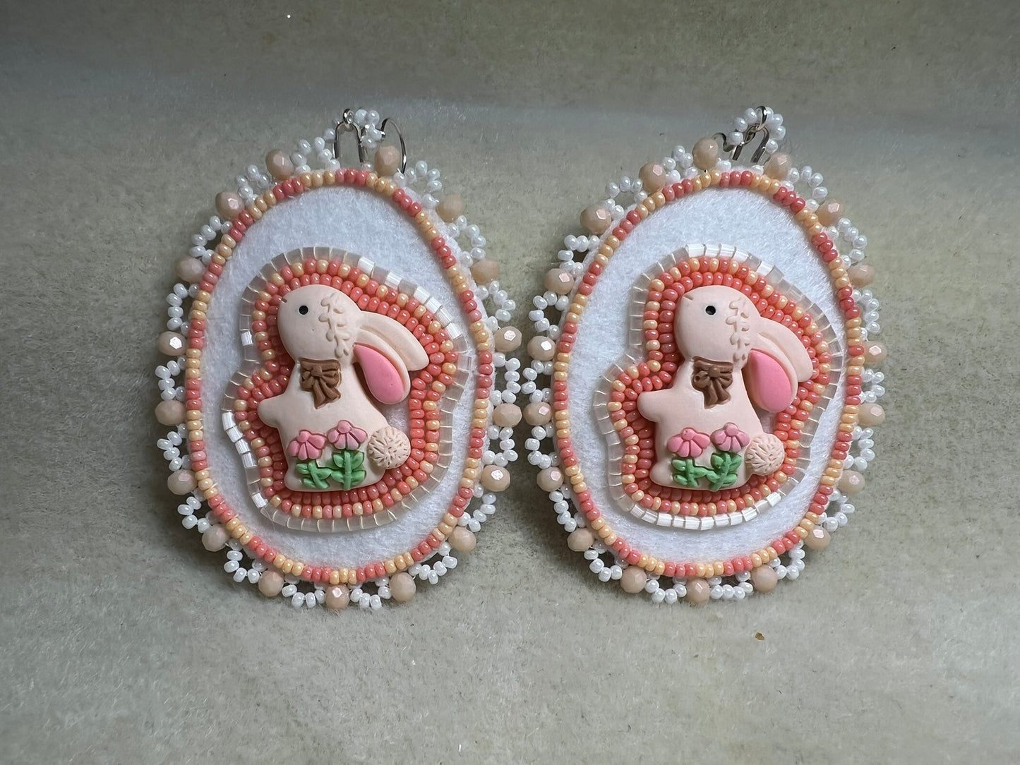 Orange Easter Bunny Earrings