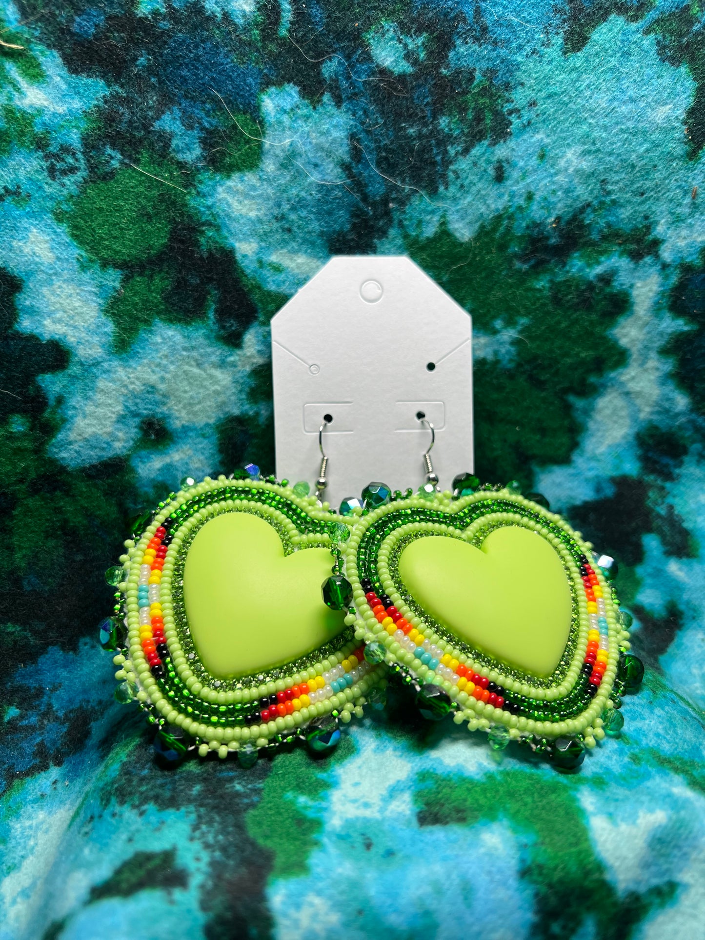 Heart earring-Lime Green