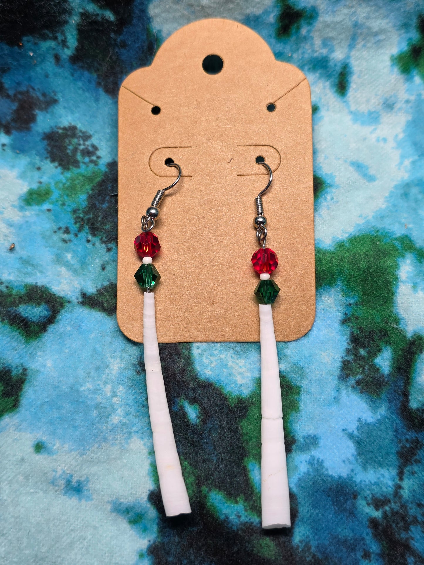 Christmas Dentallium shell earrings